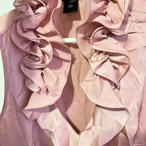 Pink Ruffled Sleeveless Blouse